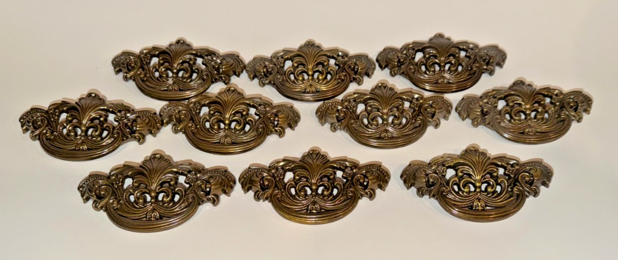 Vintage Keller Brass Co Ornate Drawer Pull Lot of (10) 45902/45903