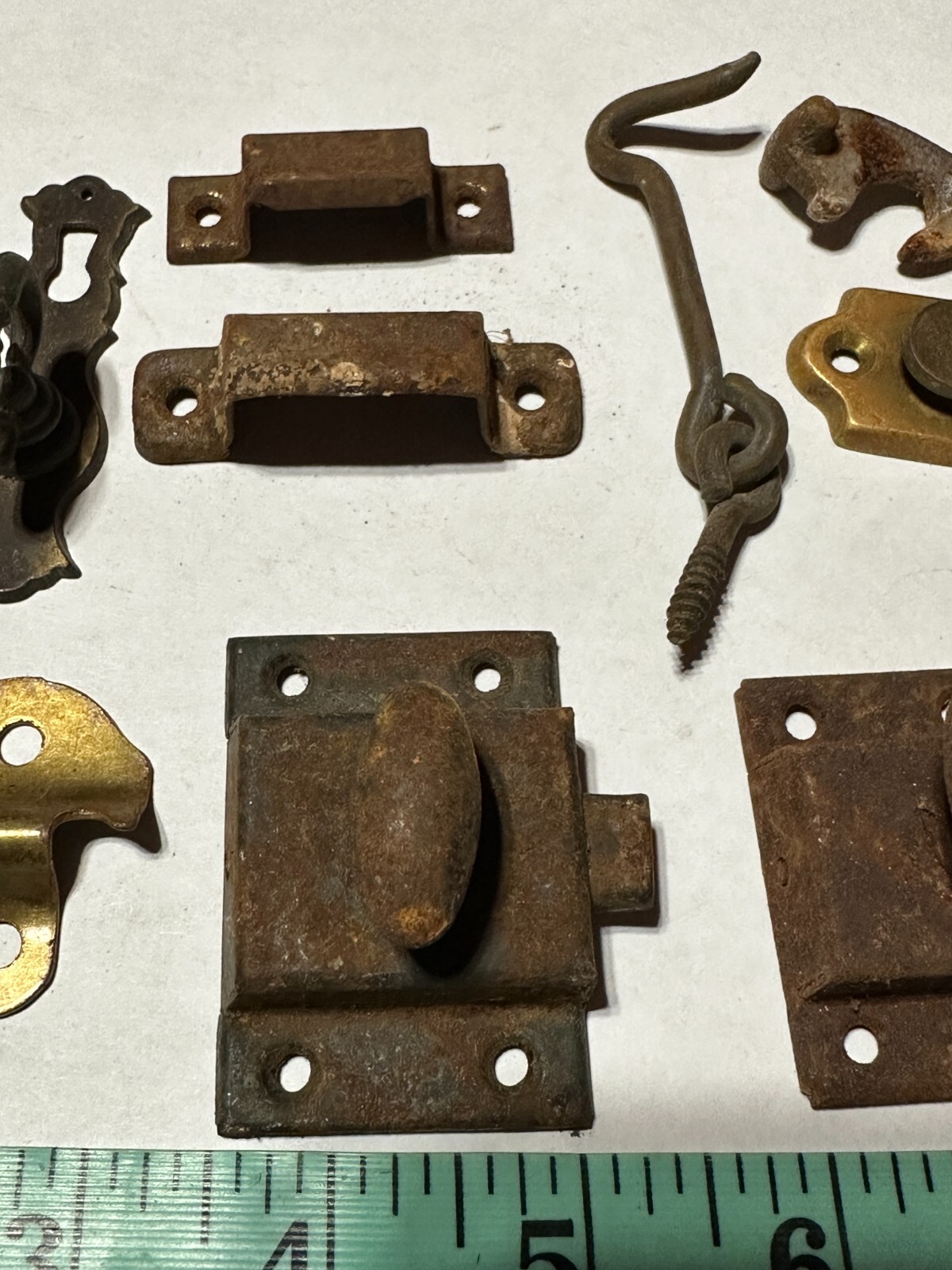13pc Antique Vintage Brass Metal Lock Pulley Key Ornate Hardware
