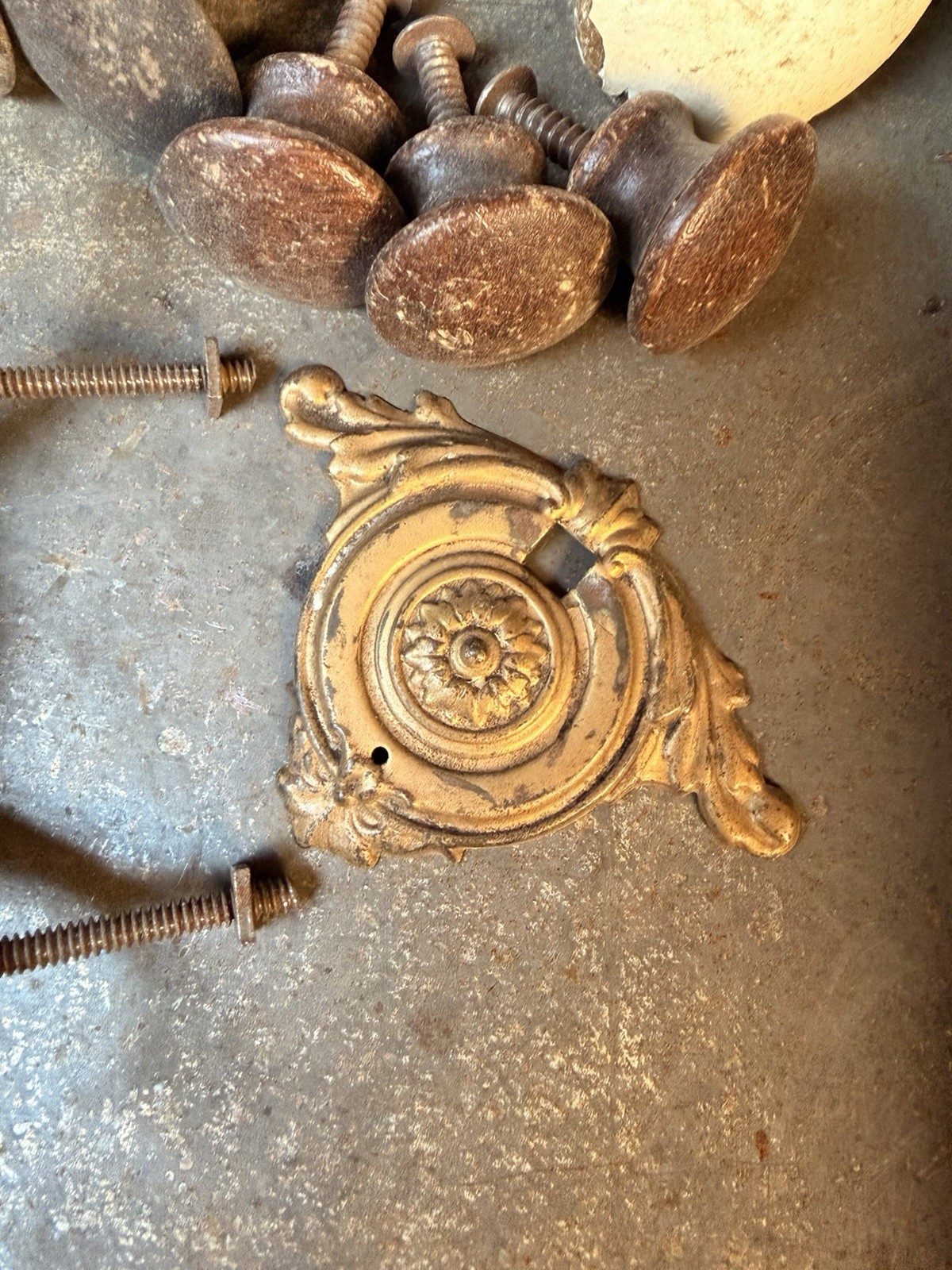 Large Lot Antique & Vintage Hardware – Brass Drawer Pulls, Padlocks, Knobs, Spur