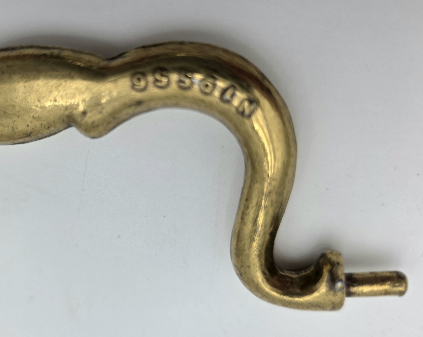 Brass Swan Neck Drawer Pull Handles Pair 3 5/8in Spacing Vintage Hardware