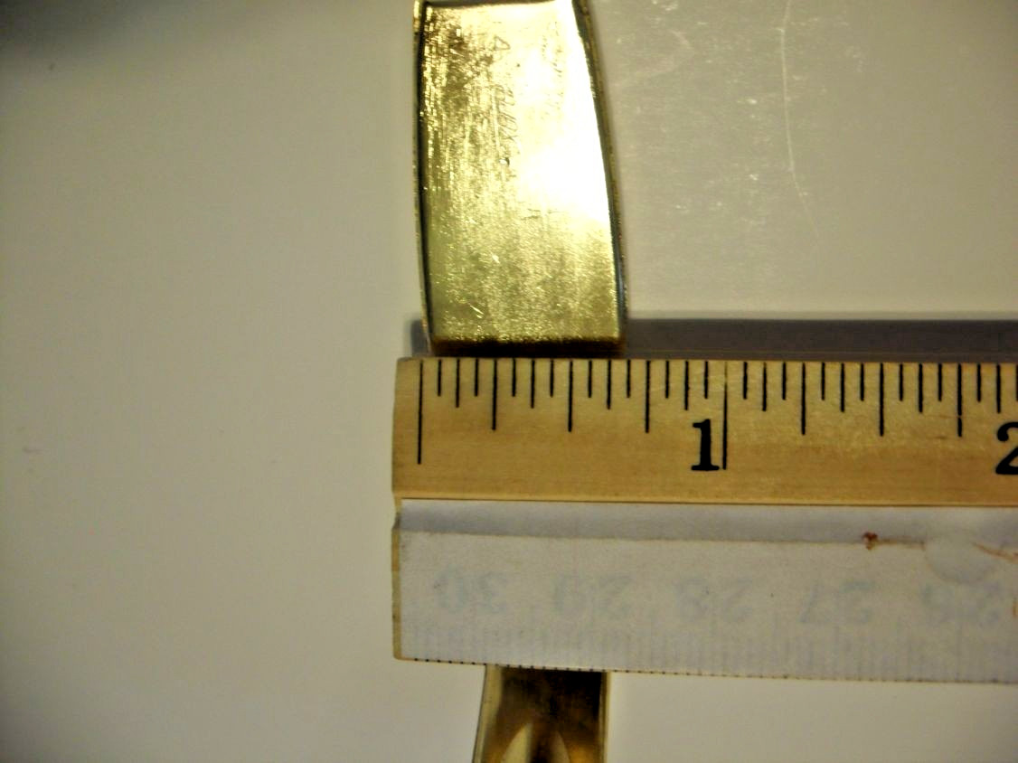 Vintage Polished Brass Concave Drawer Pull Flared Bases Cabinet Handle Ajax Mfg.