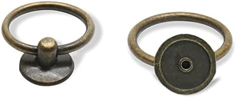 5Pcs 1″ x 2″ Bronze Ring Drawer Pulls | Vintage Cabinet Ring Handles, Drop Knobs