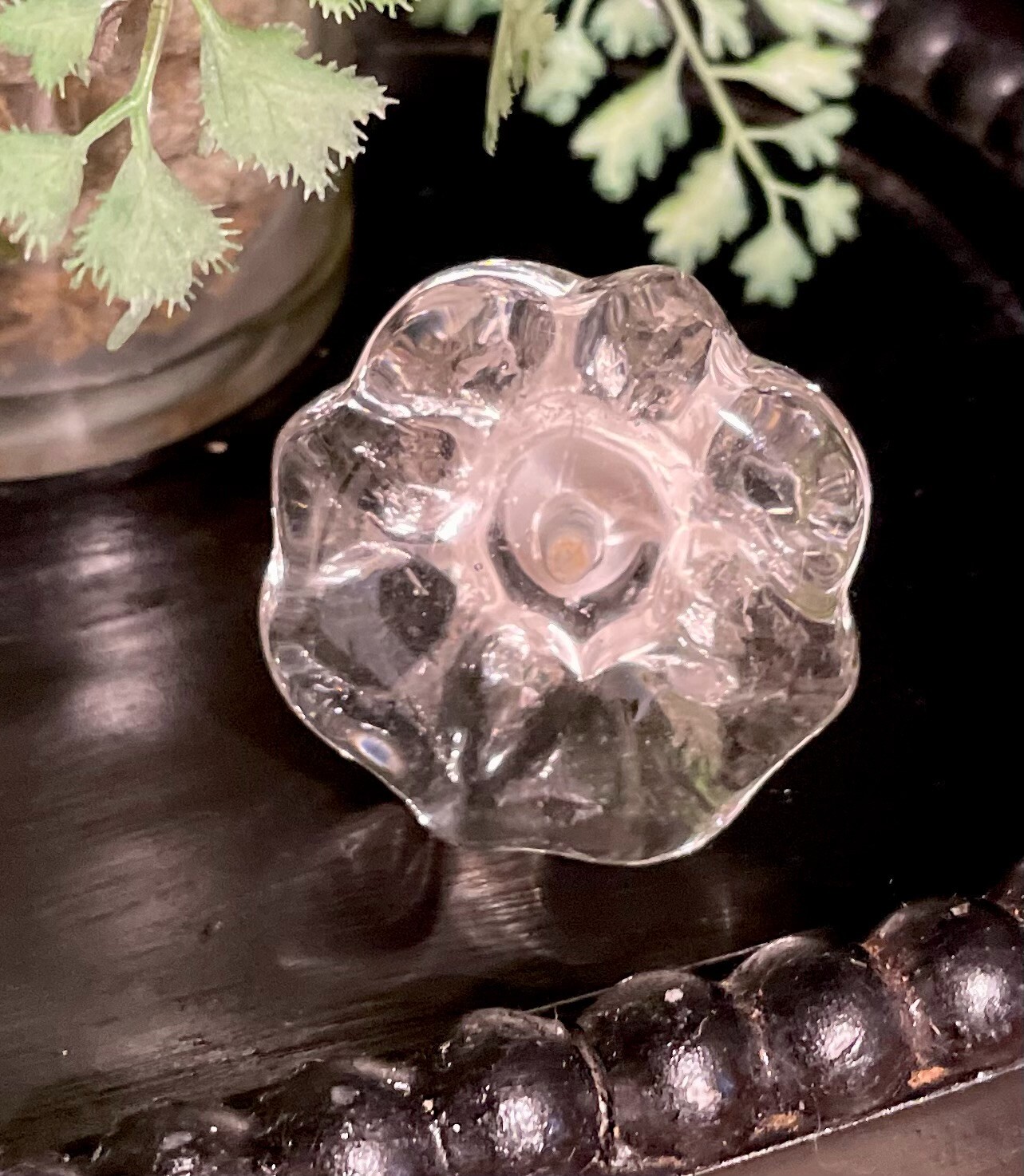 1; VINTAGE HOLLYWOOD REGENCY CRYSTAL clear GLASS DRAWER CABINET KNOBS HANDLES