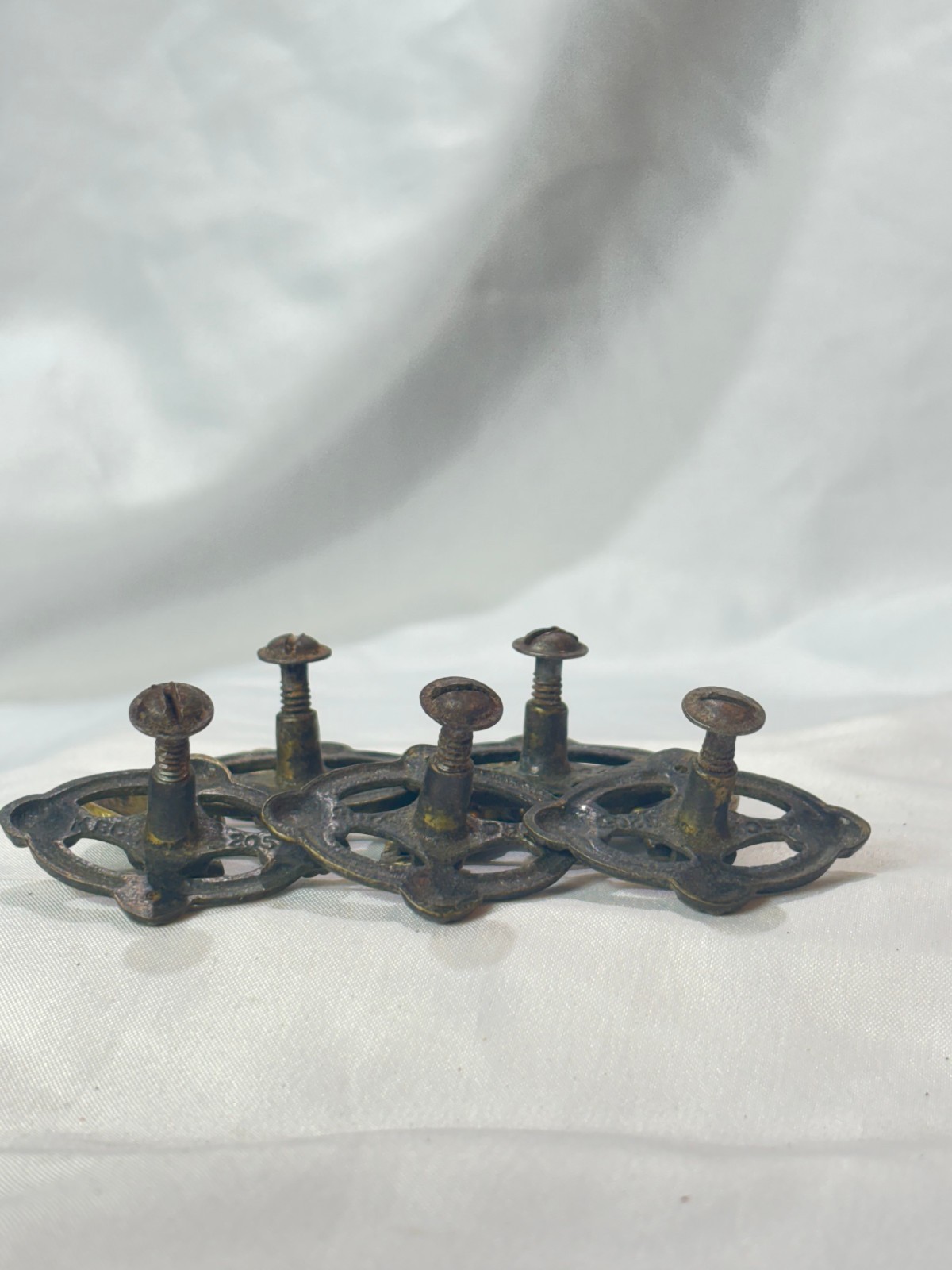 Antique Keeler Brass Co Brass Drawer Pulls/ Drop Handles KBC G205 Lot of 5