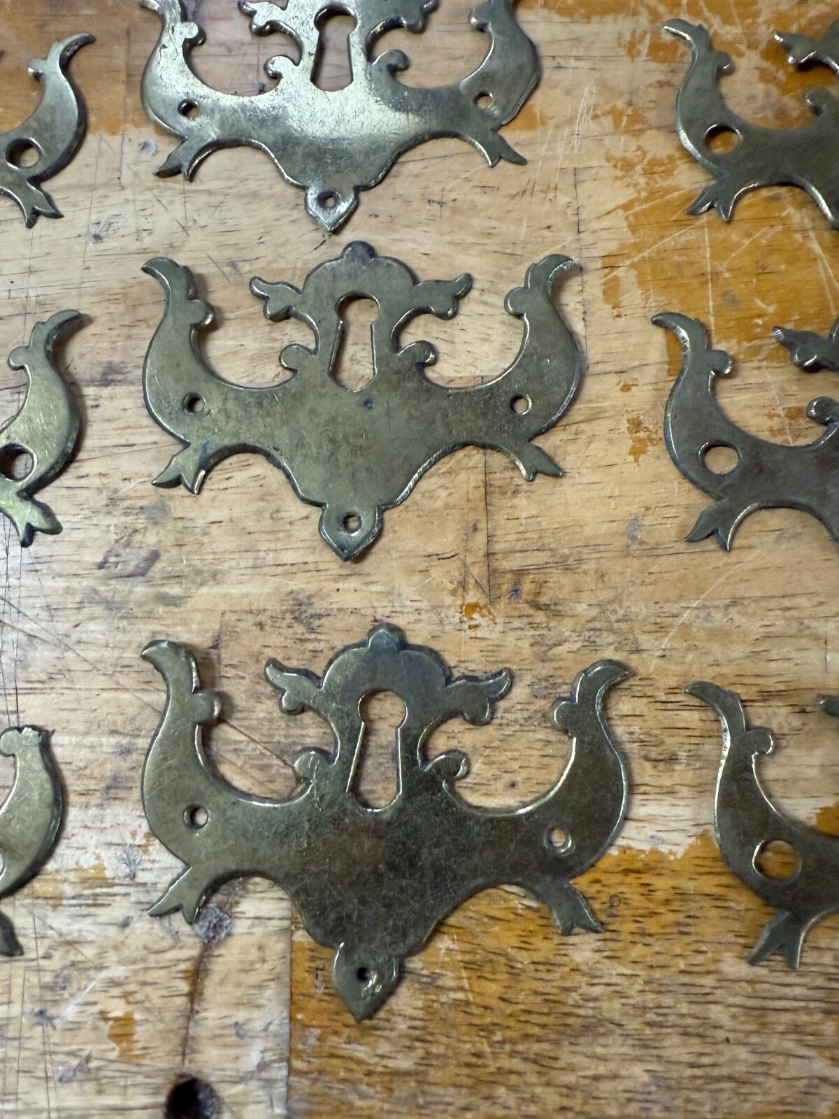 antique chippendale batwing brass set 18th hardware tall chest 1780