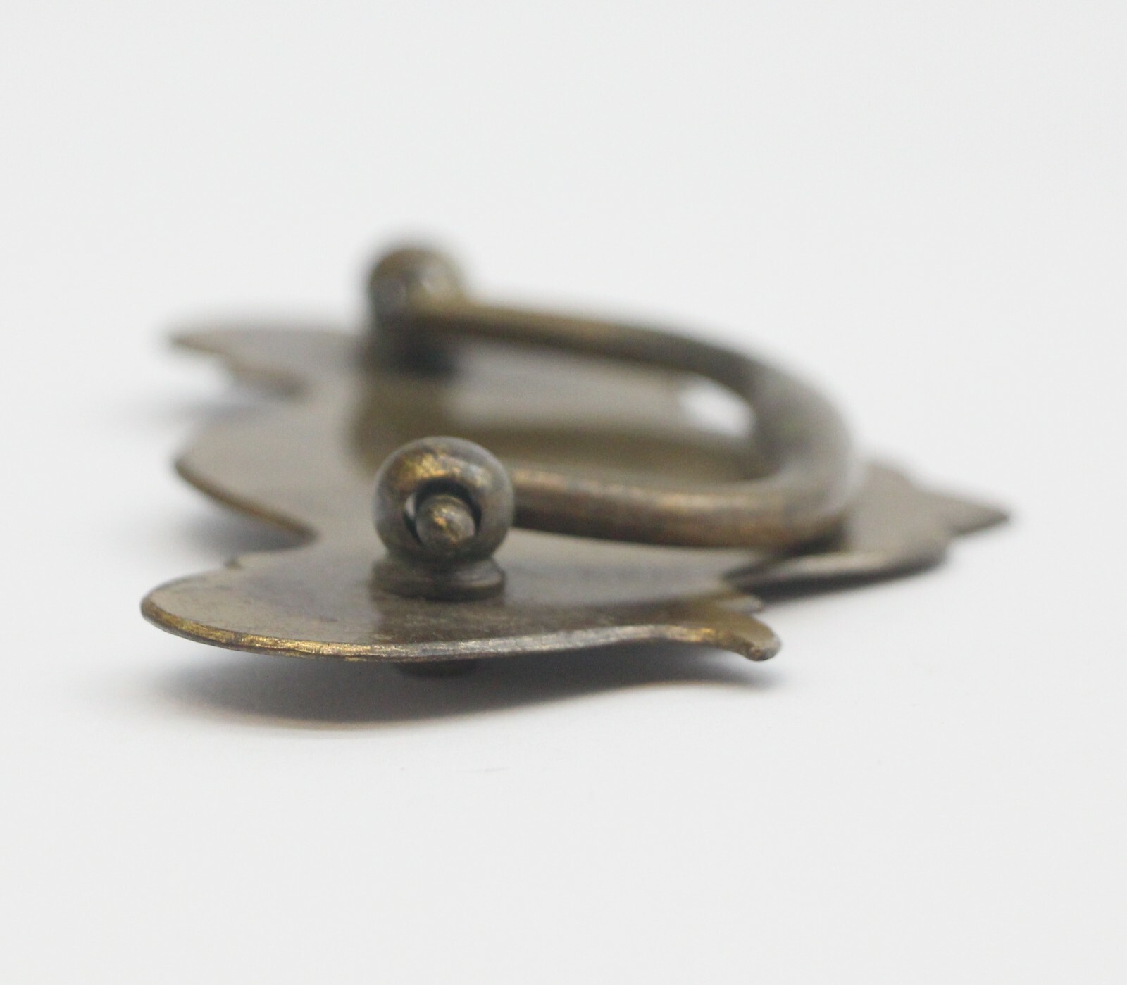 Vintage 4.375 in. Brass Over Steel Traditional Drawer Bail Pull