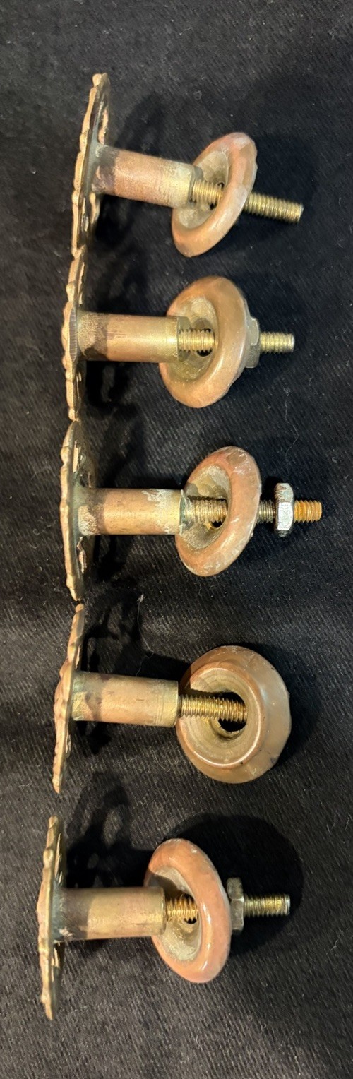 5 Antique Victorian Ornate Brass? Drawer Pulls