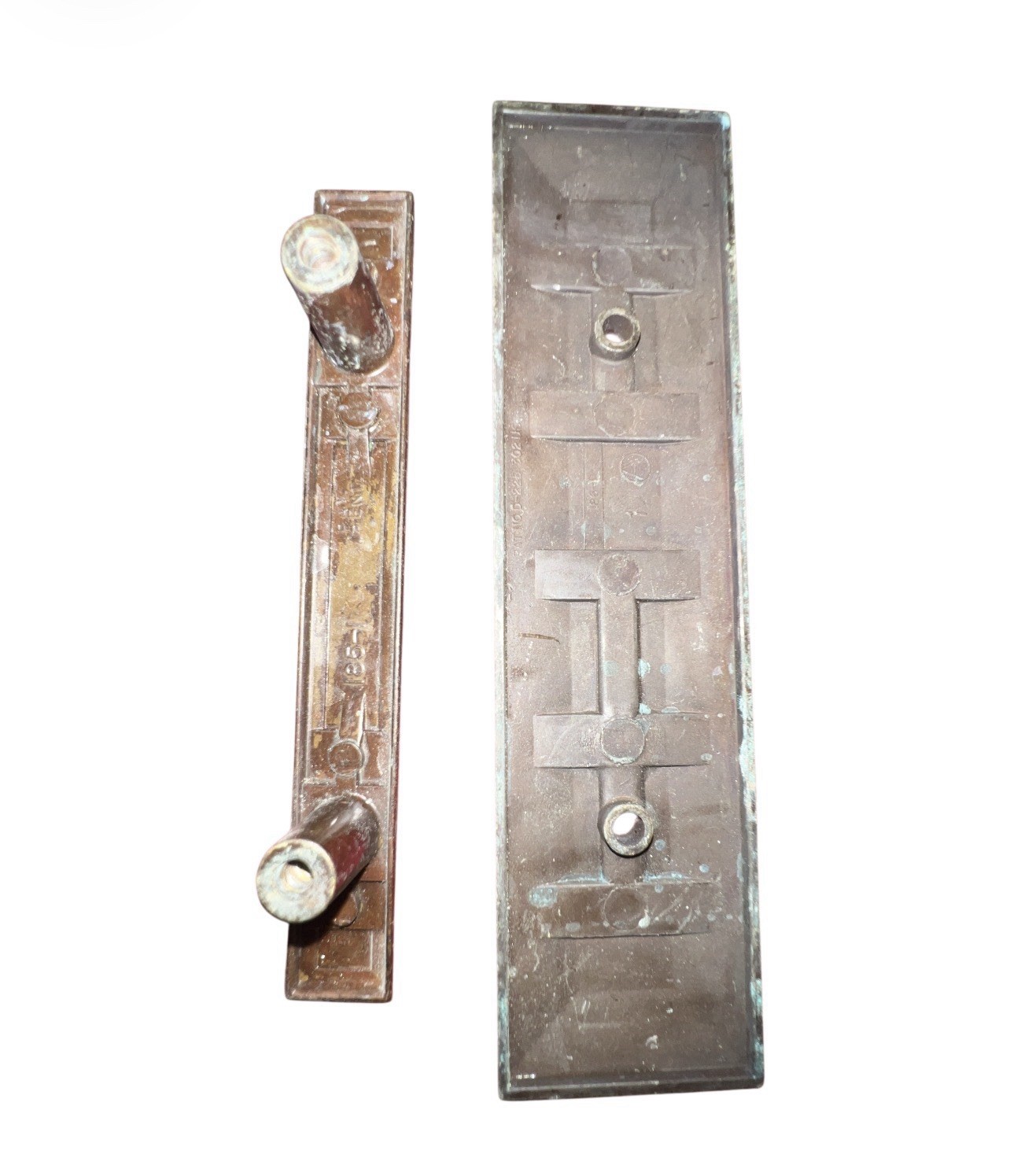 Lot/8 Vintage Amerock 185-1 Handle 186-1 Backplate Bronze Brass Cabinet Pulls 3″