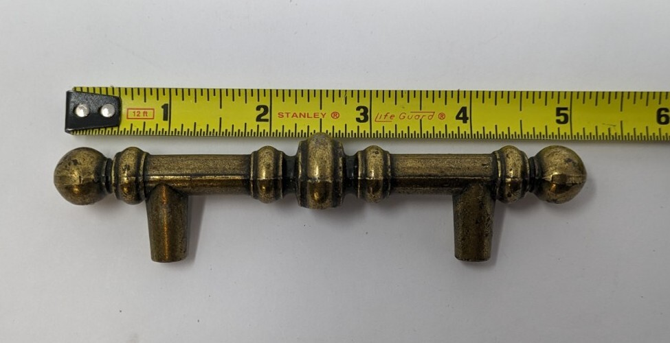 Cabinet Handle Drawer Pull Burnished Brass Bar Vtg 742-1 CAN RD 1977 Lot of 4