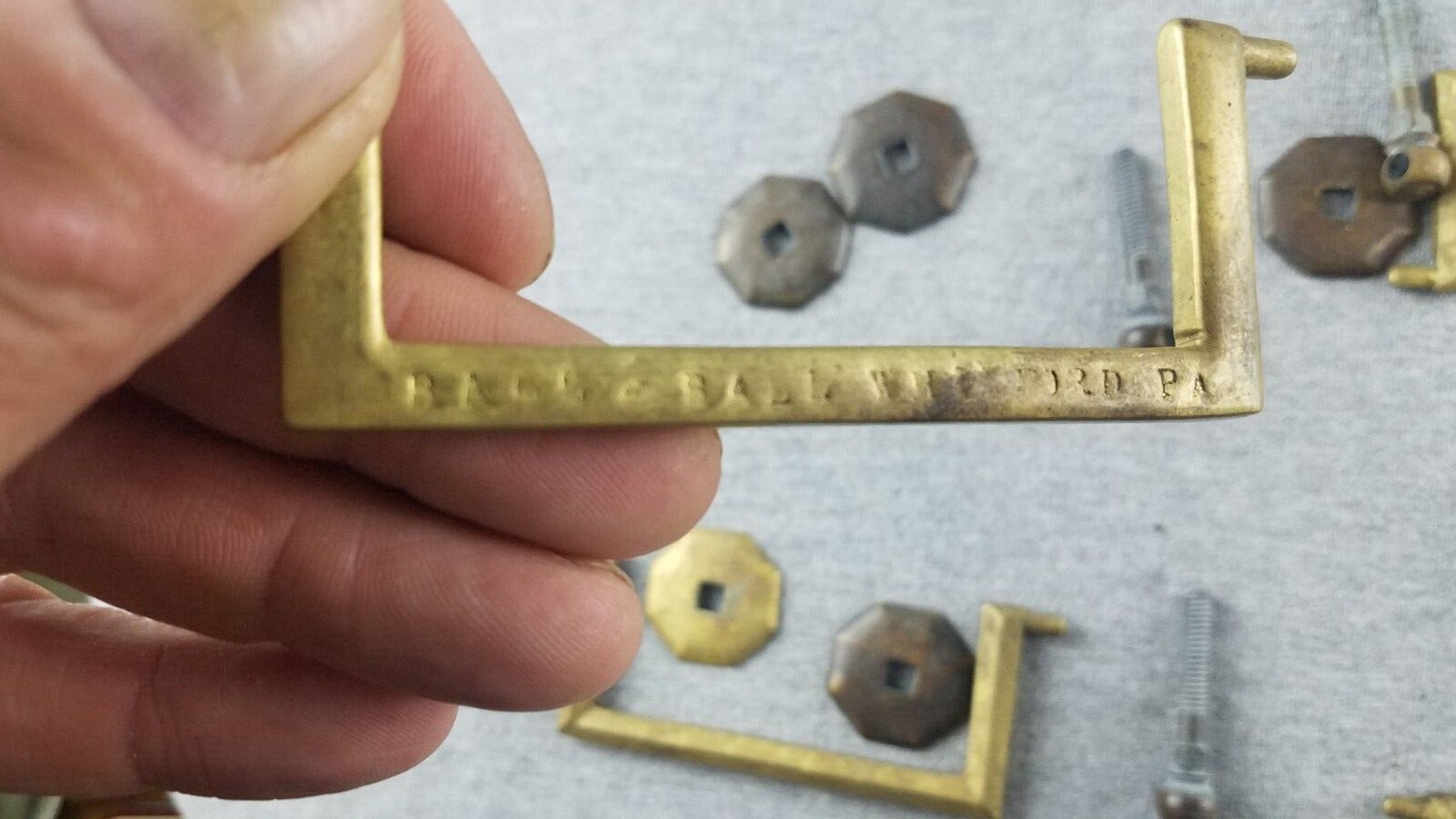 Set of High End Antique Repro Ball & Ball Pennsylvania drawer pulls brass