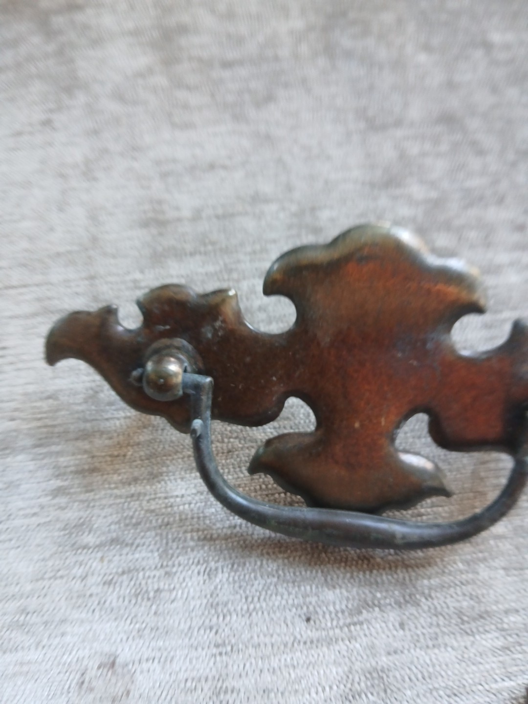 Set of 2 Batwing drawer pulls handel hardware with screws holes are 3″ on center