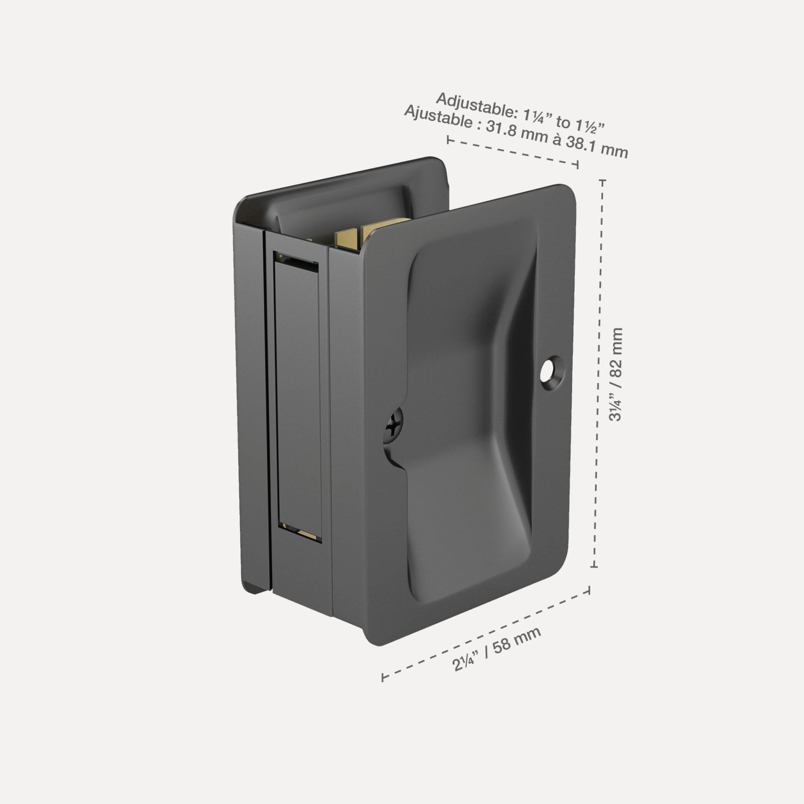 Richelieu | Onward Passage Pocket Door Pull, Rectangular, Black