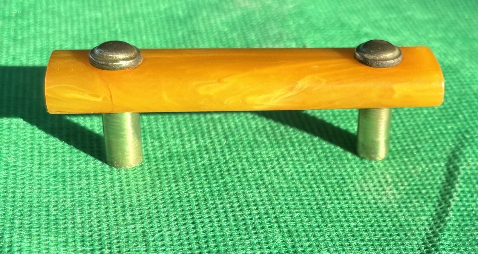 Art Deco Antique Hardware Tortoise Butterscotch Bakelite Drawer Pull 2”centers