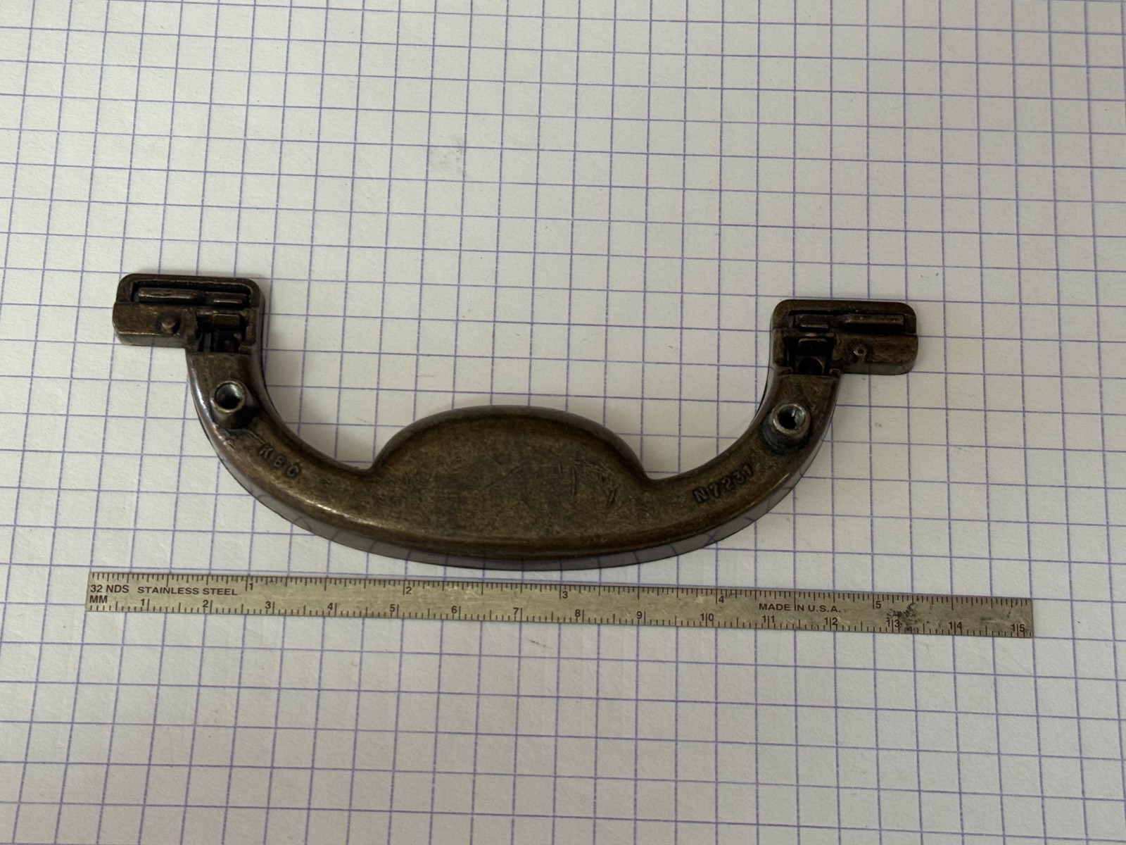 Original Drexel Accolade Drawer Pull Handle Brass Campaign KBC N7231 3 1/2″ c-c