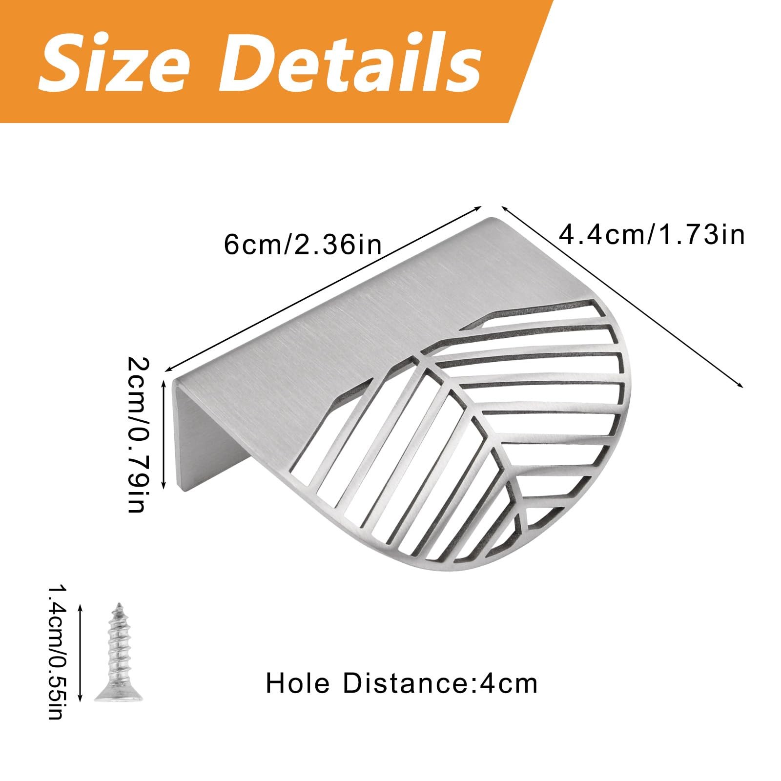Morobor Stainless Steel Finger Edge Pulls 8Pcs Leaf Shaped Cabinet Handles