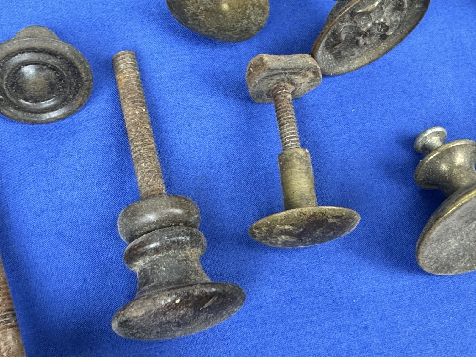 21 Antique & Vintage Pull Knobs, Door or Drawer, Metal (Tin, Steel), Glass, Wood