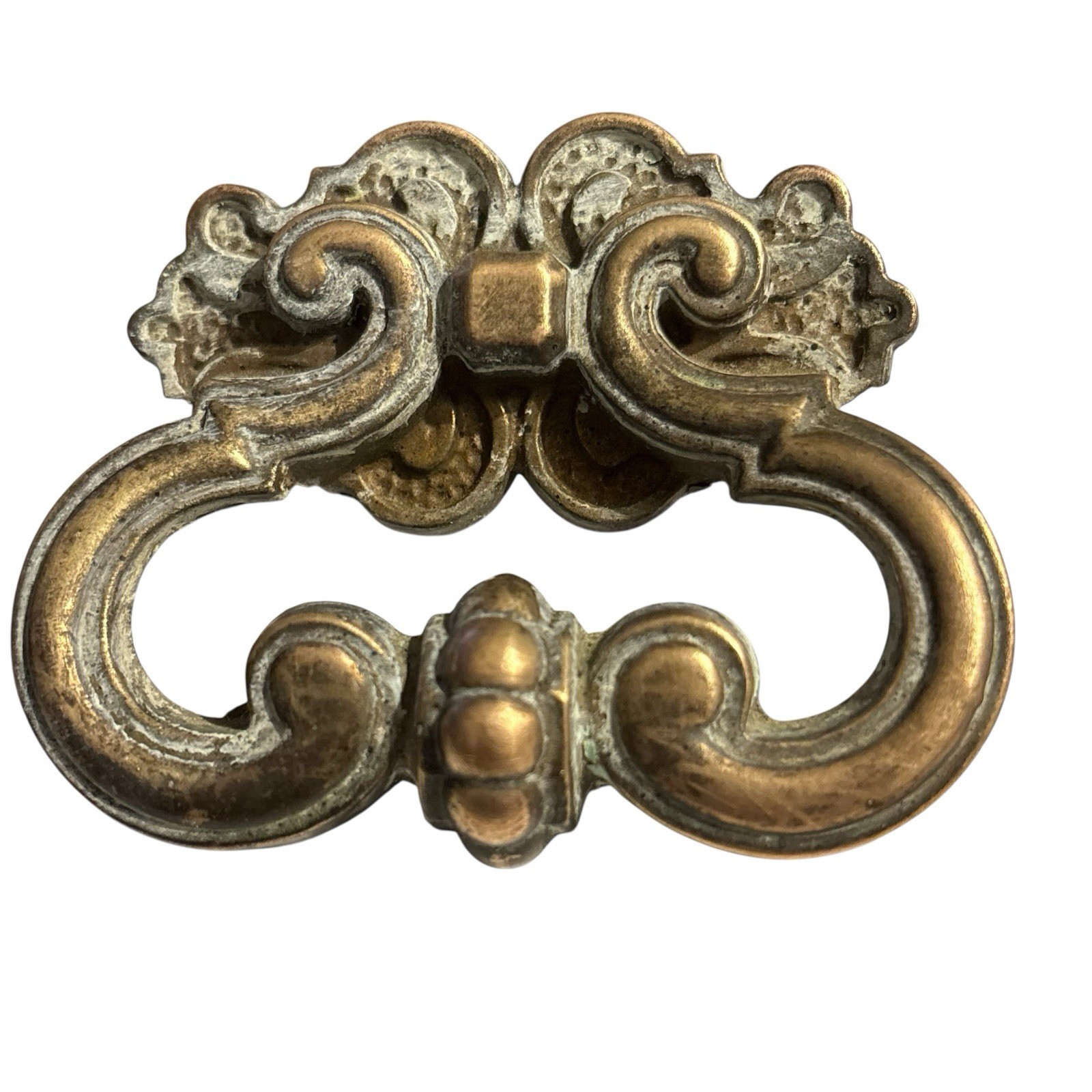 3” Brass Finger Pull Drawer Handle Ornate Victorian Set of 4 Antique Vintage