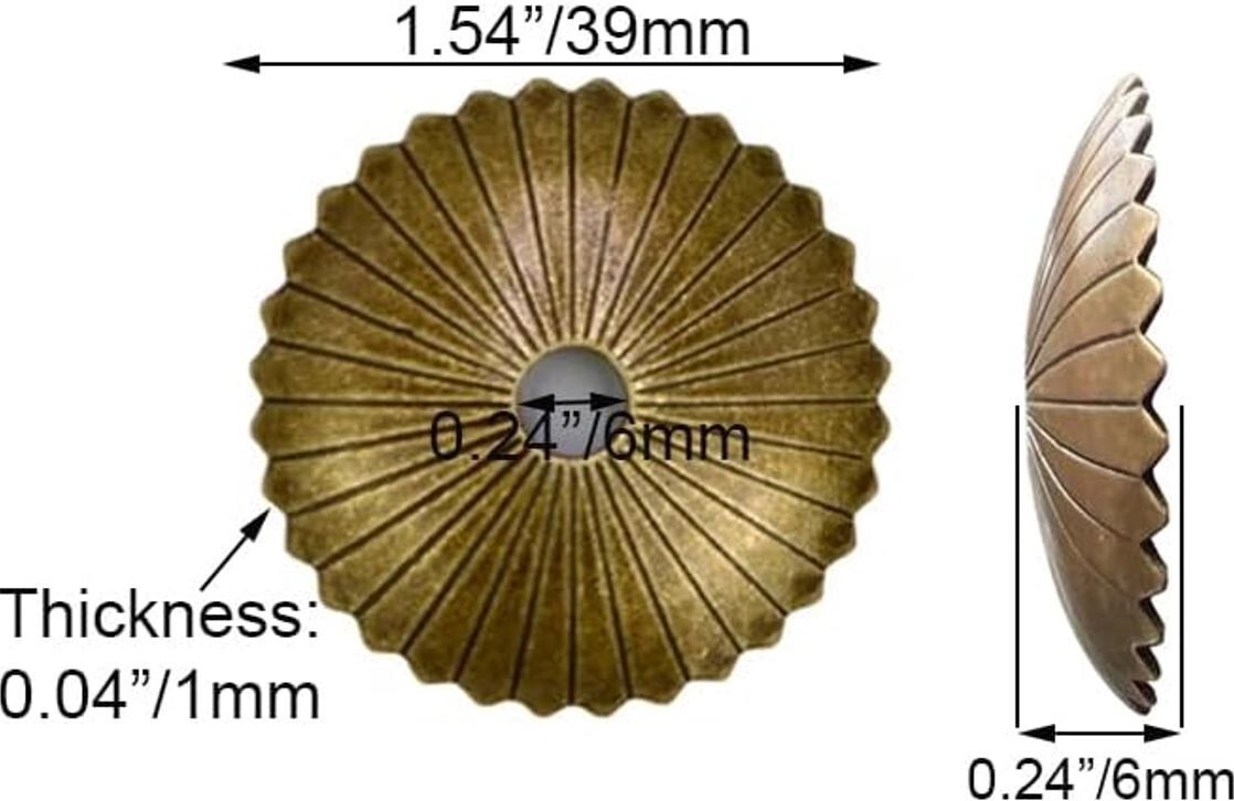 Cabinet Knob Back Plate Radial Furniture Pull Back Plate Hardware Bronzed-Brass