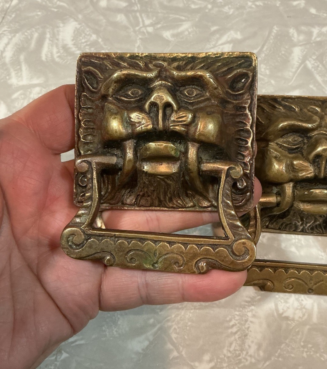 FANCY VICTORIAN LION “OLD MAN WINTER” BRONZE OLD Original Priced per pull