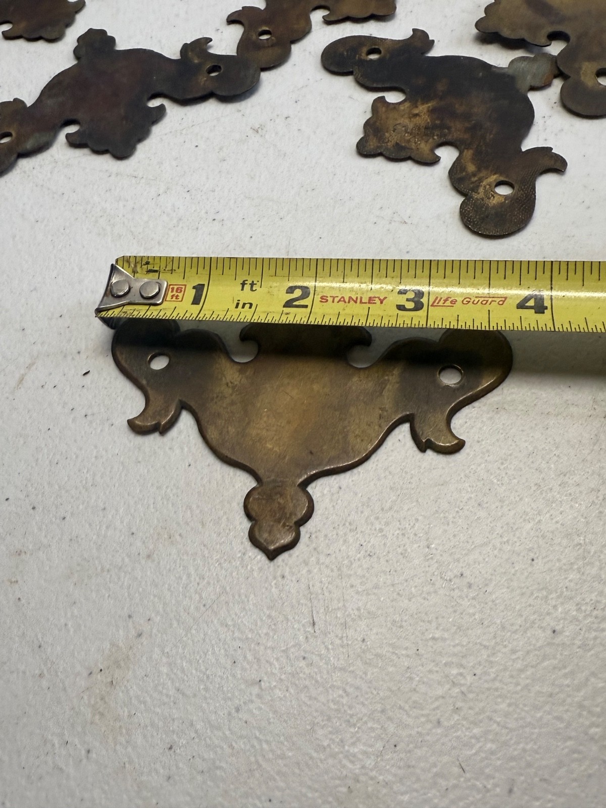 Antique Chippendale Brass batwing set of 12 old surface hardware restoration