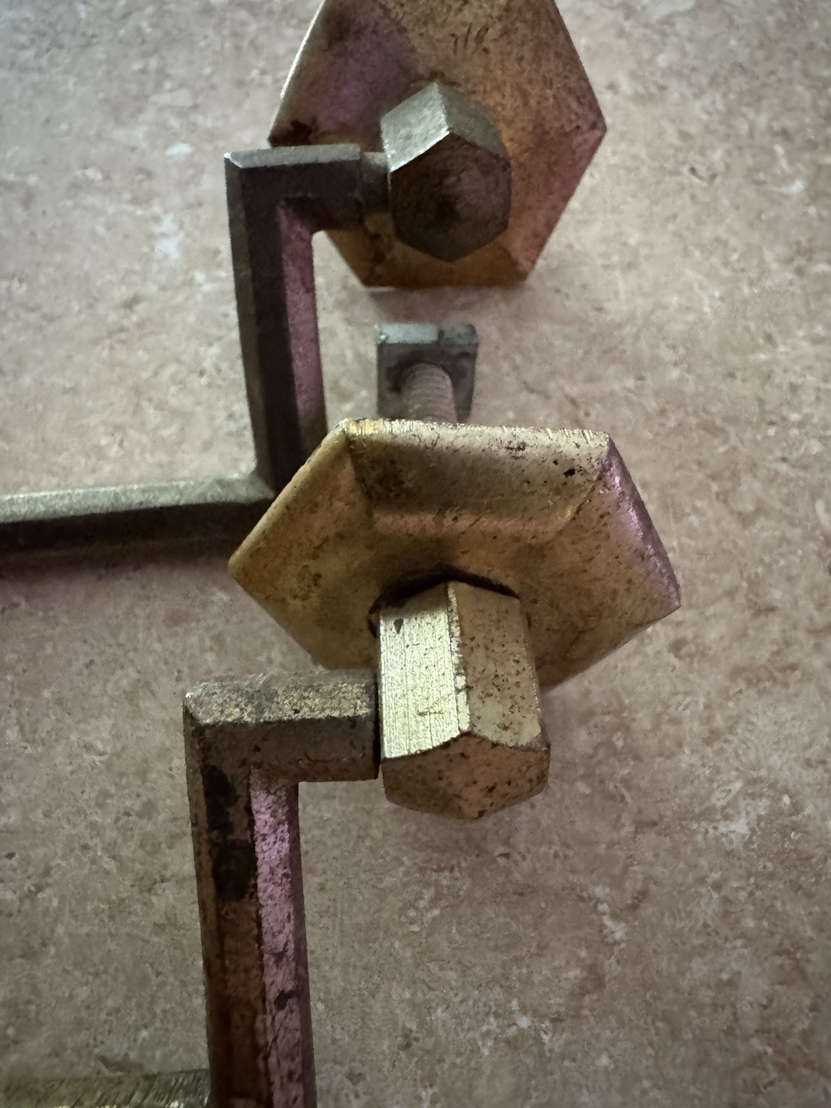 Vintage Antique Set Of 2 Colonial Revival Victorian Bail Drawer Pulls Hexagon