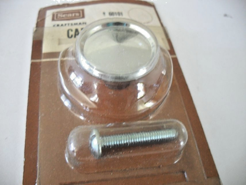 Vintage Nos 1″ Chrome Drawer Knob Convex Face Cabinet Handle Sears 60101