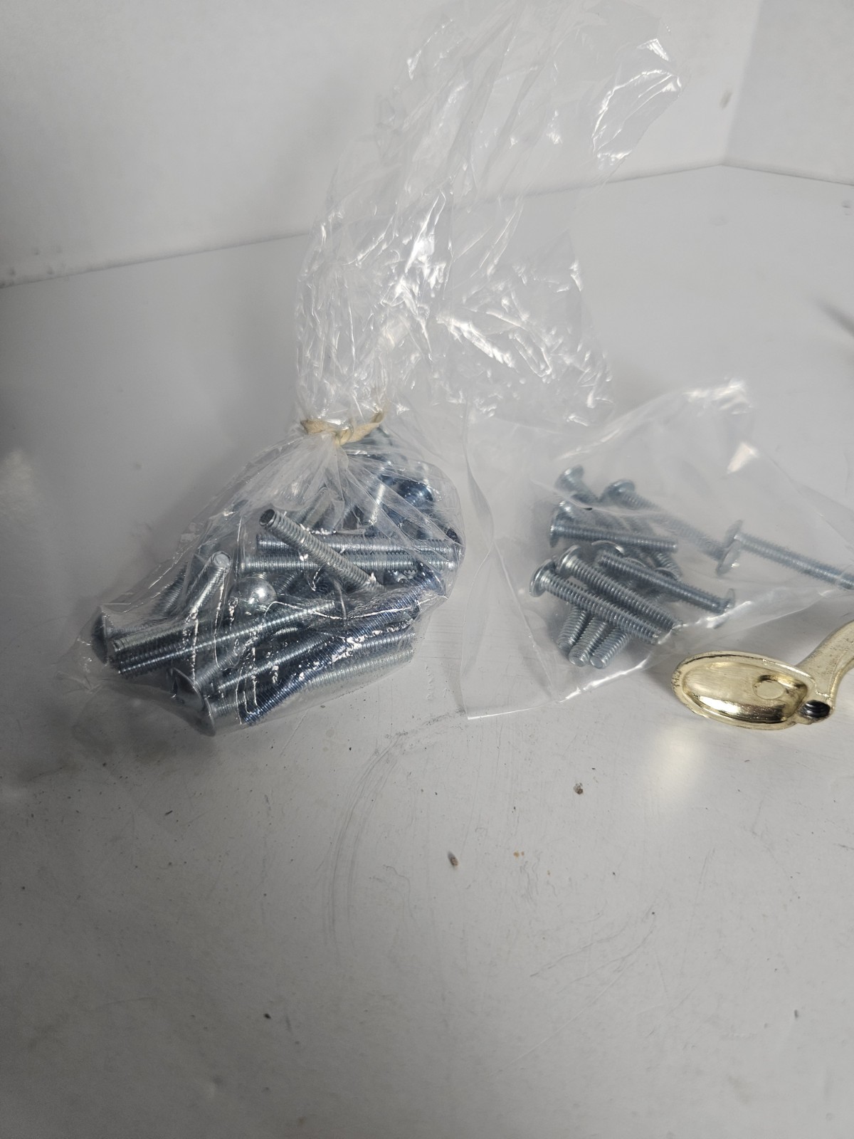 Vintage Drawer Pulls Lot Of 67 White Porcelain & Brass Tone