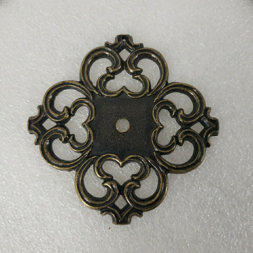 Vintage Ajax Ornate Backplate Copper Color Back Plate Furniture Cut Out 2.5″