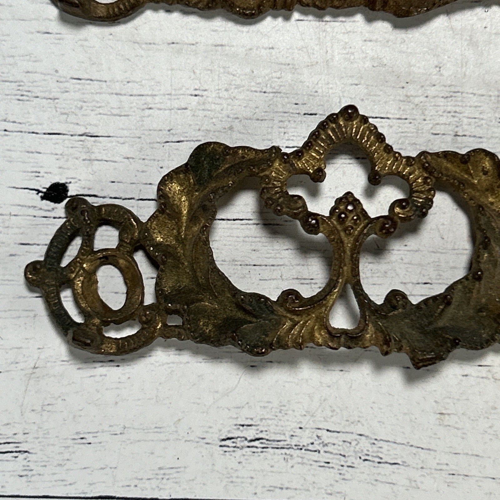 Antique Victorian Drawer Pull Backplates Lot 1890s Ornate Rococo French Prov