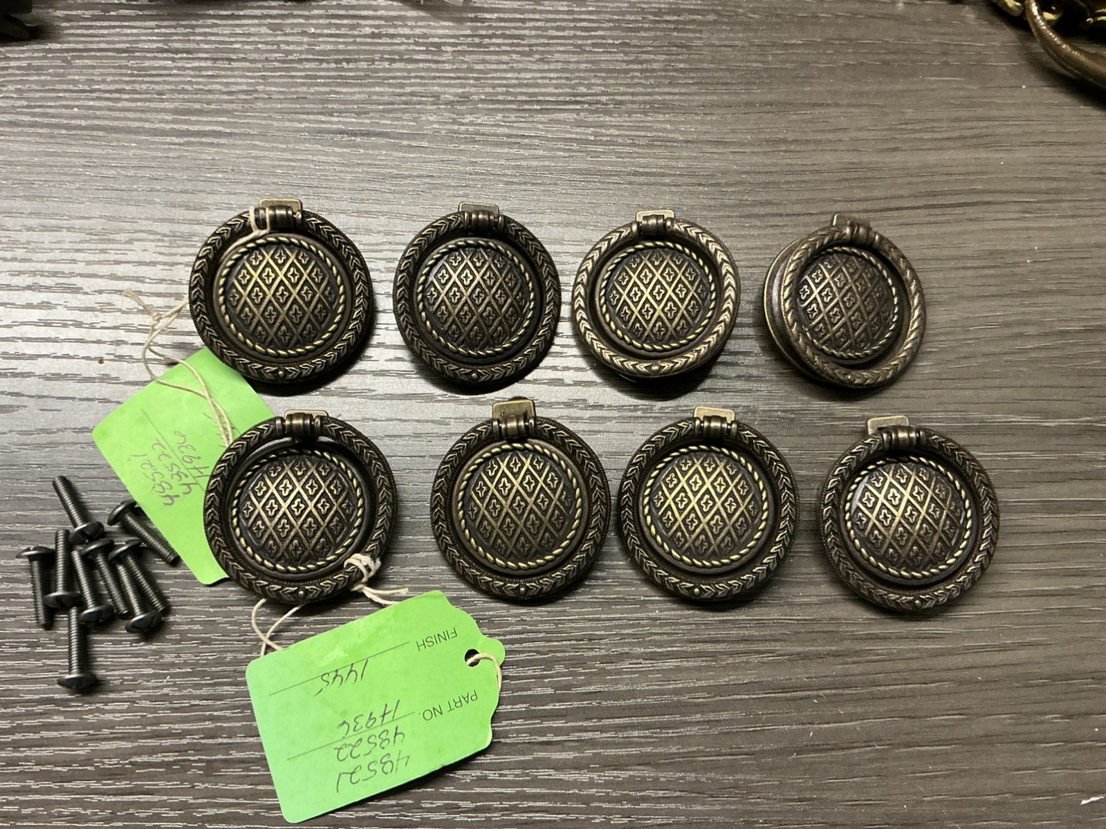 8 KBC Keeler Solid Brass Hepplewhite Cabinet Drawer Handle Pulls Knobs MCM (61)