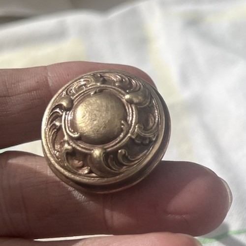 Antique French drawer pull Heavy brass A++ Door Dresser round 1⅓” Victorian Gold