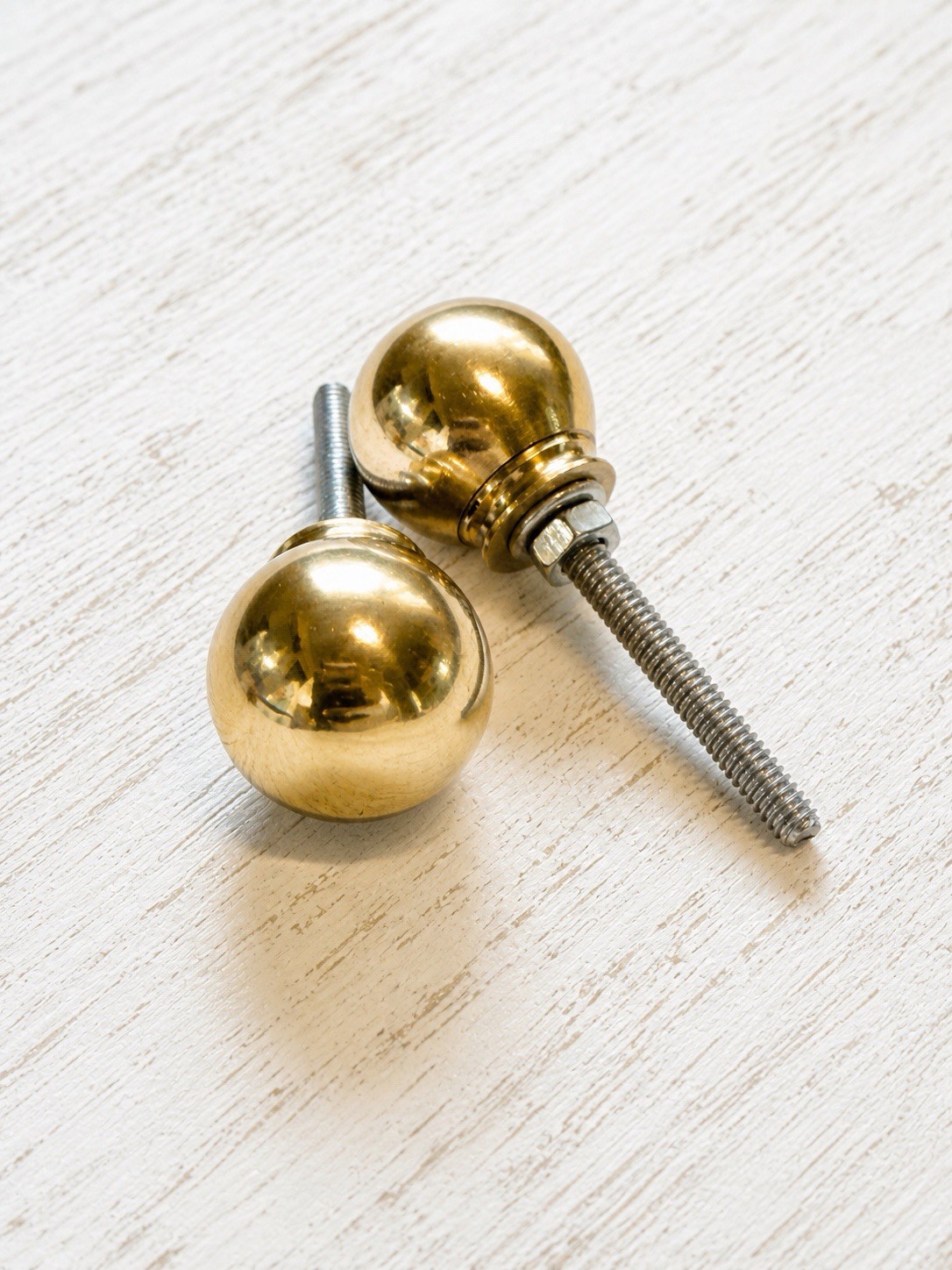 Solid Polished Brass Ball Drawer Knobs Vintage Style Cannon Ball Cabinet Pulls