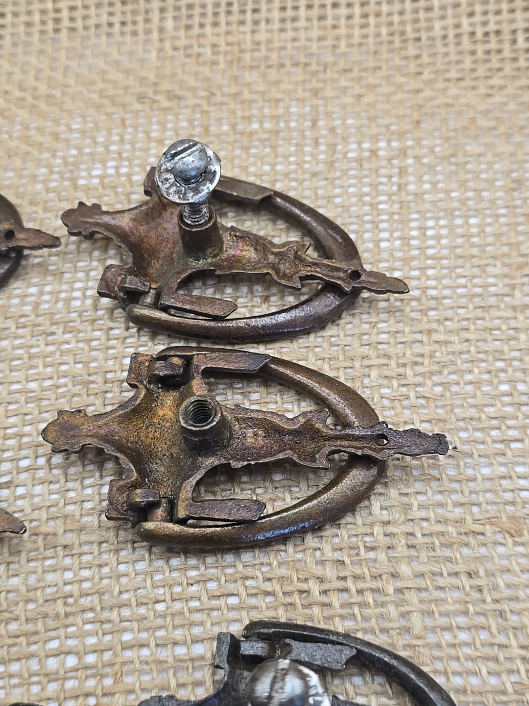 7 Vintage Brass Door Knocker Drawer Pulls Cabinet Handles
