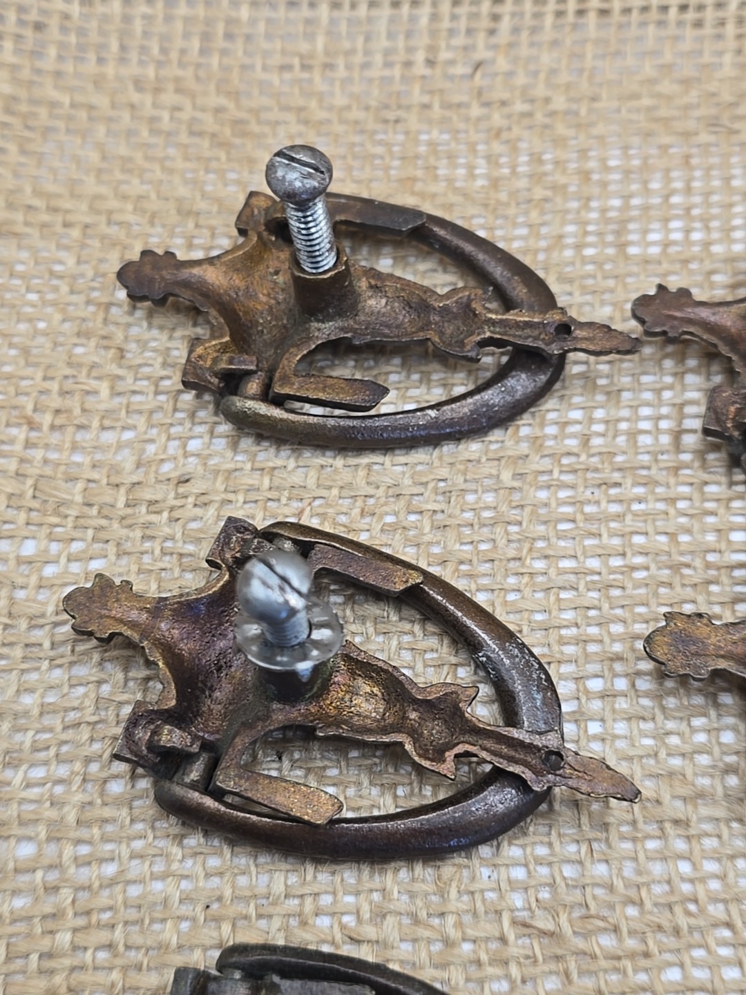 7 Vintage Brass Door Knocker Drawer Pulls Cabinet Handles
