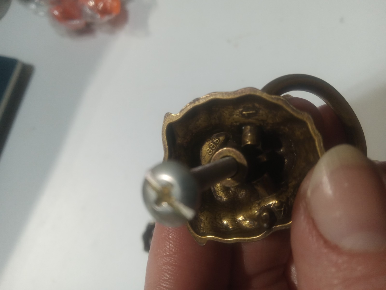 Set of 4 Vtg Amerock Lions Head Drawer Pulls Allison 888 Antique Brass 2.25″