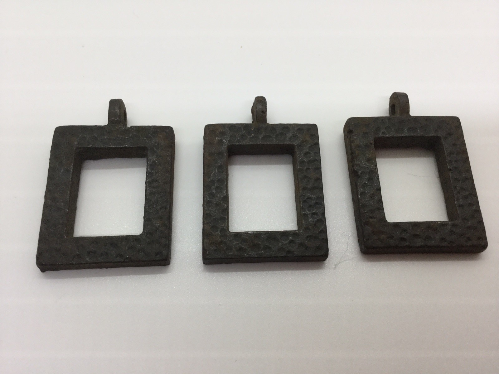 Arts and Crafts – Gothic Drawer Pull Rings Black Hammered Iron Not reproduction!