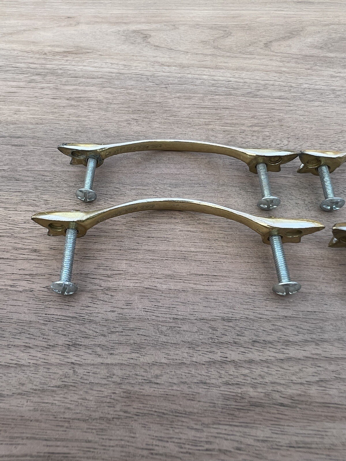 French Provincial Drawer Pulls Lot of 4 Center White On Brass