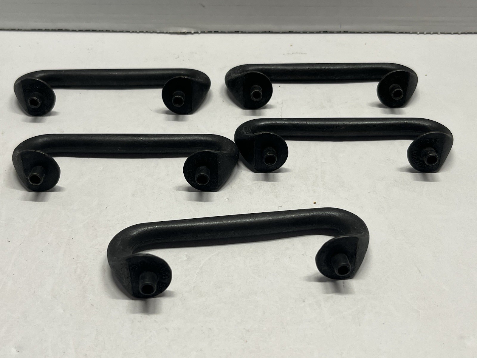 Vintage Lot (5) NOS KNC Heavy Black Fixed Drawer/Cabinet Pulls