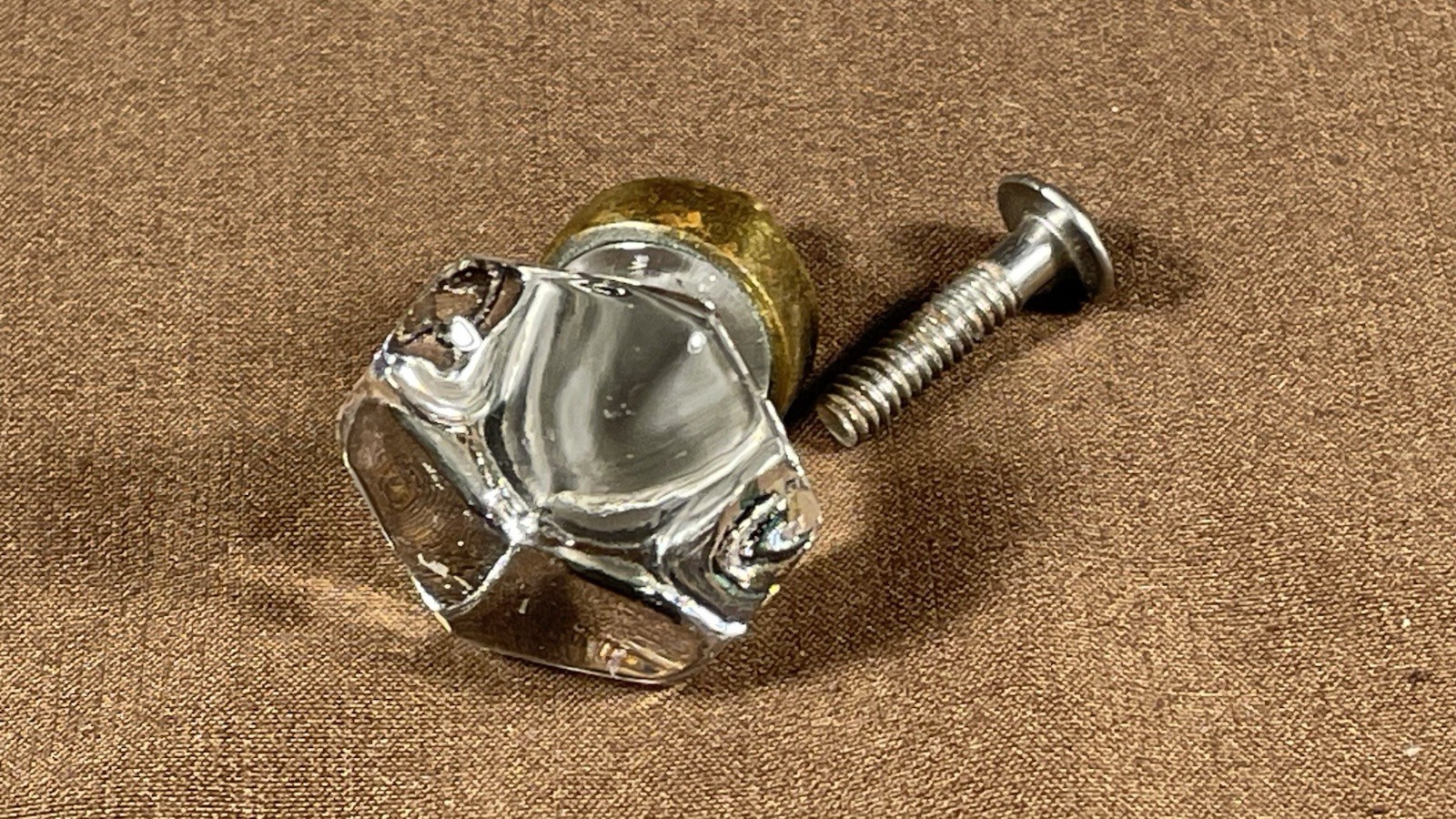 Antique Original Dental Medical Cabinet Glass Drawer Knob Pull Hardware