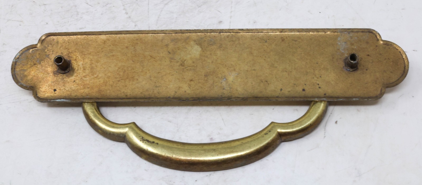 Vintage Large Brass Drawer Pull Handle 8″ Wide x 1.5″ Tall 5.75″ CTC