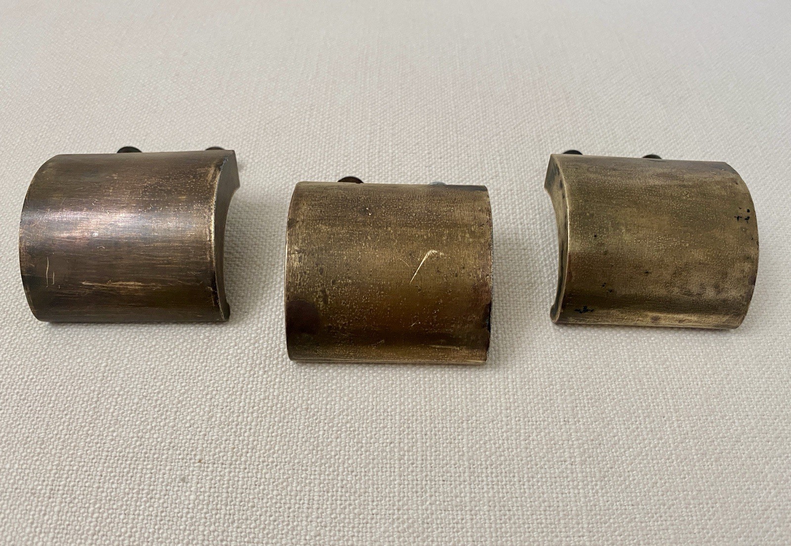 Vintage Brass Keeler K7038 Finger Cabinet Knob Pulls 1” Center MCM