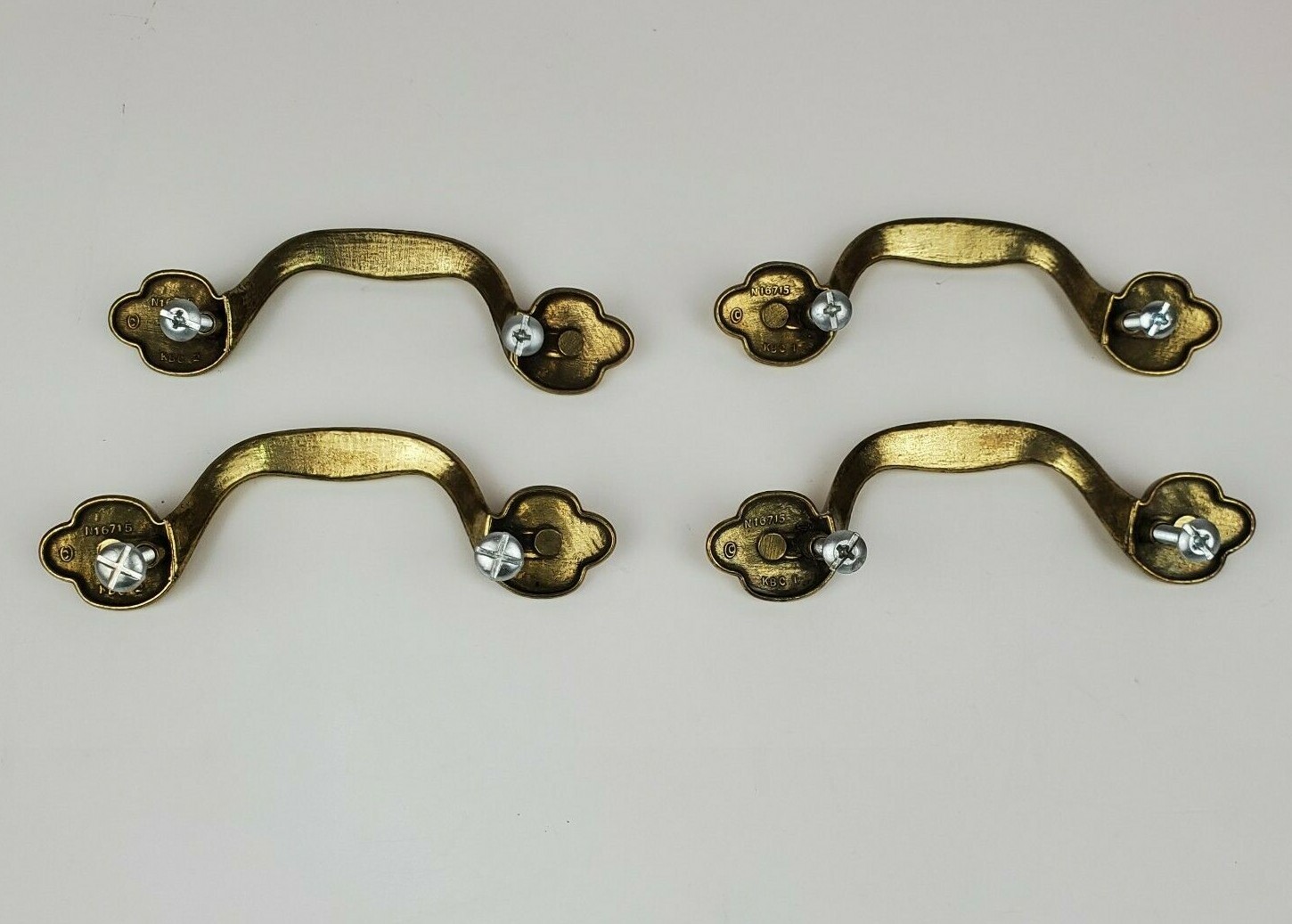 KBC Keeler Brass Co Handles Pulls Cabinets Drawers N16715 Lot of (4) Vintage