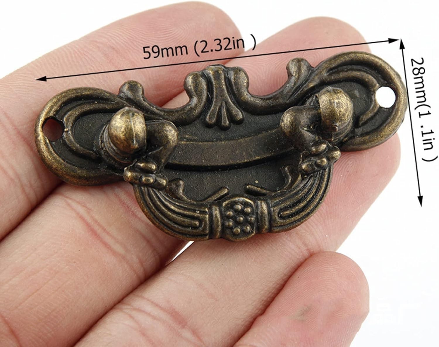 2-Pack Vintage Antique Bronze Pull Handle For Drawer Jewelry Box 2.32″x1.1″ New
