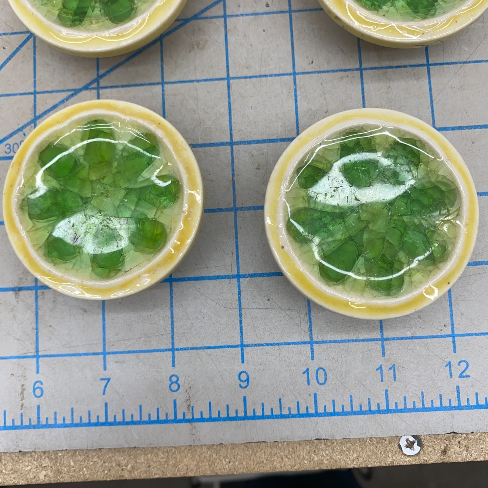 x15 BIG Vintage Mid Century Retro 60s Green Lemon Dresser Drawer Pull Knobs