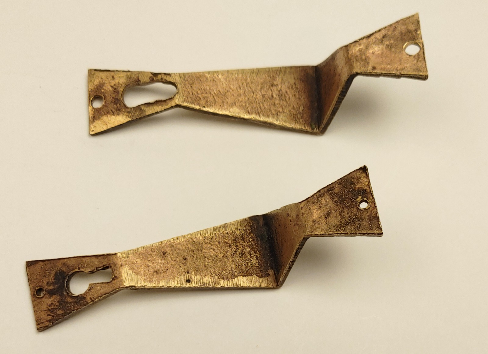 Antique Art Deco Brass Knob Drawer Pull Handle Pulls Knobs Handles Geometric