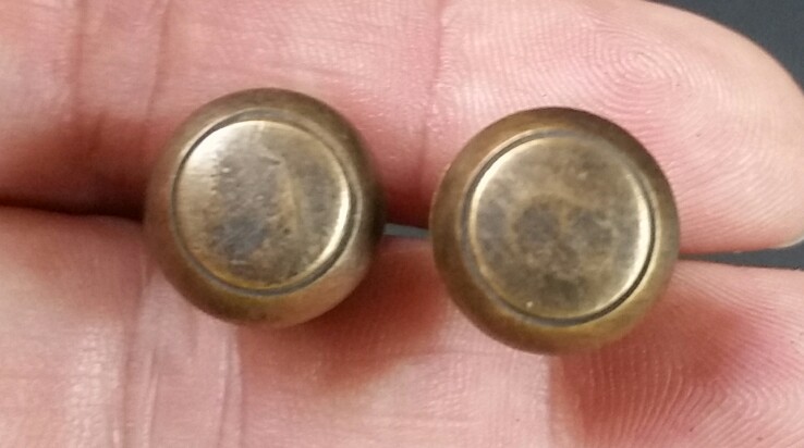 1x Solid Brass SMALL Stacking Barrister Bookcase 7/16″dia Knob drawer Pull #KK