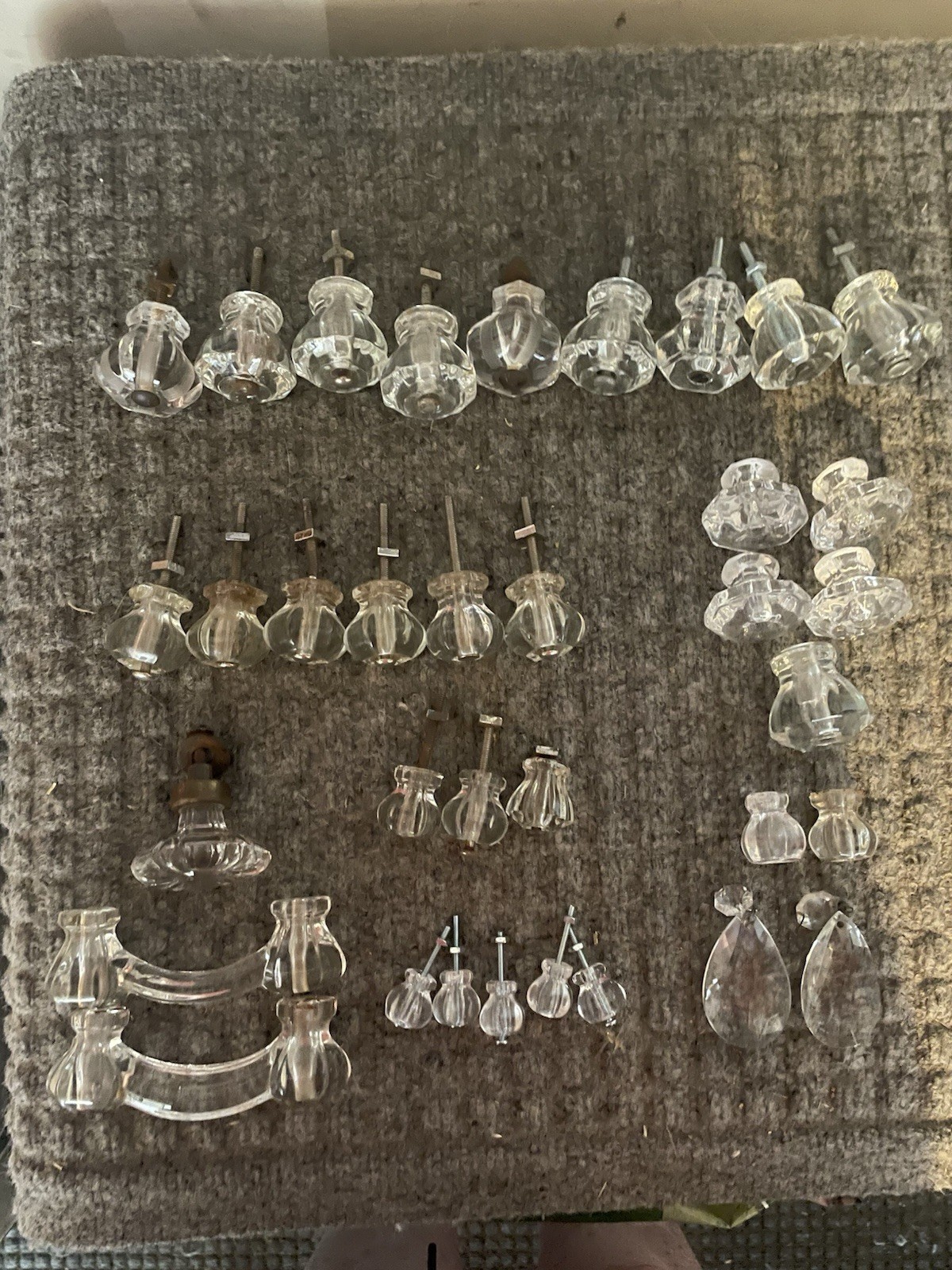 Antique Crystal Knobs. 35 Count. Some Are Very Old, Some Are 20 Years Old.