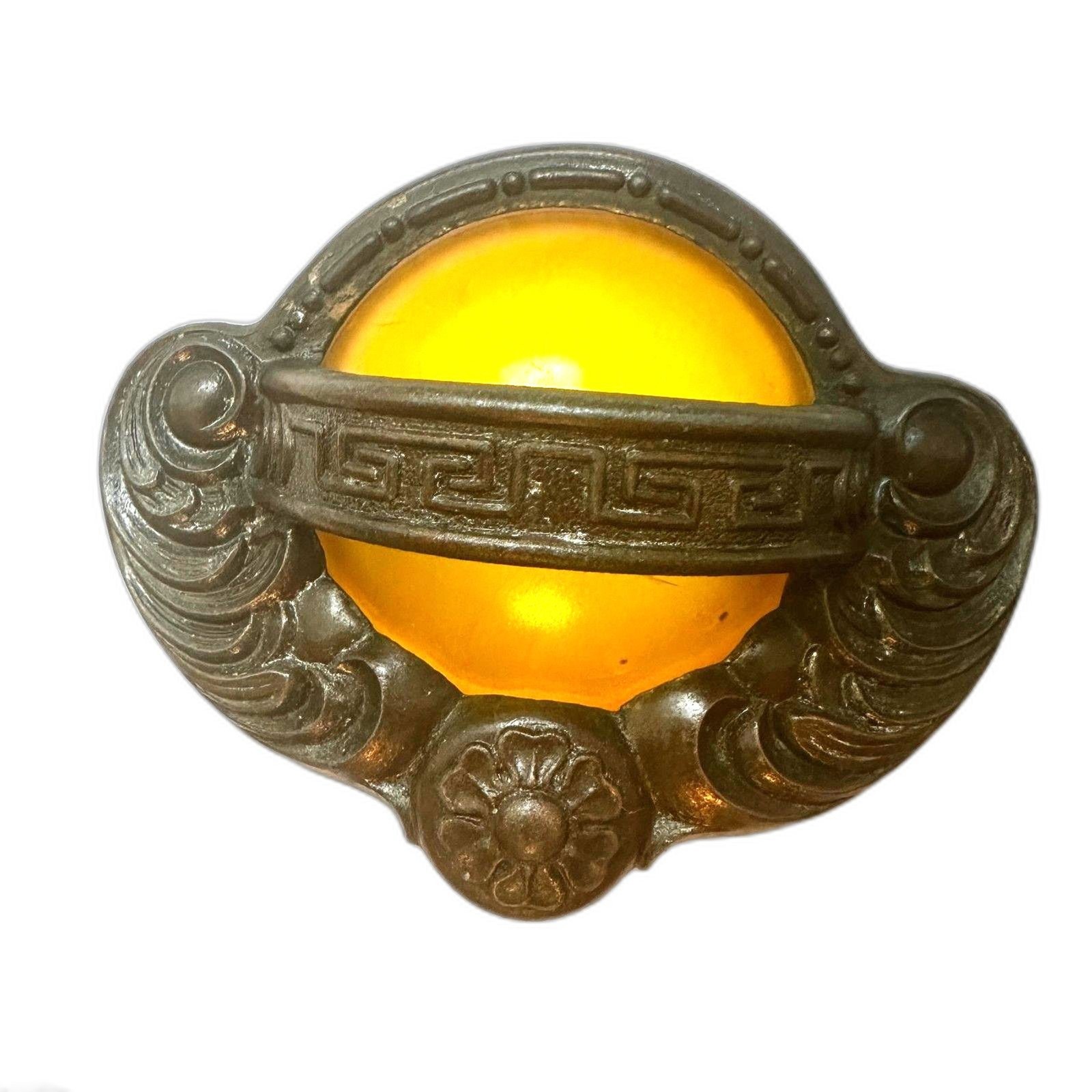 Art Nouveau Finger Cup Pulls with Bakelite – Set of 5 – 3″ center to center