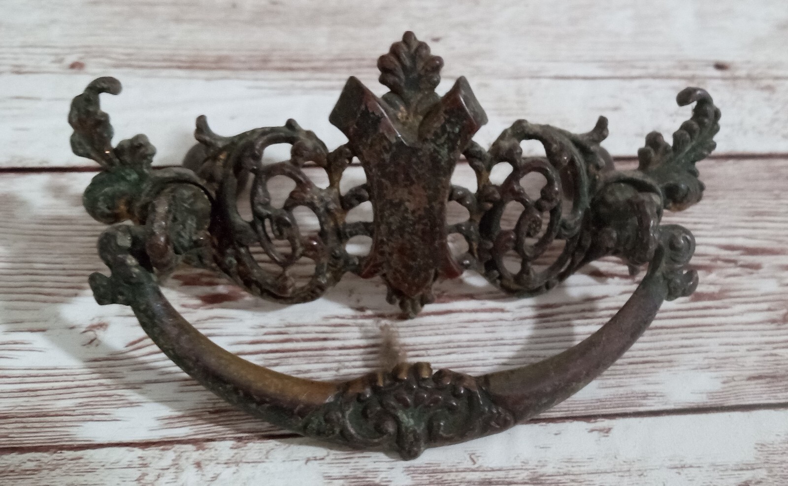 7 Antique Cast Brass Drawer Pulls Drop Bail Victorian Furniture Handle Hardware