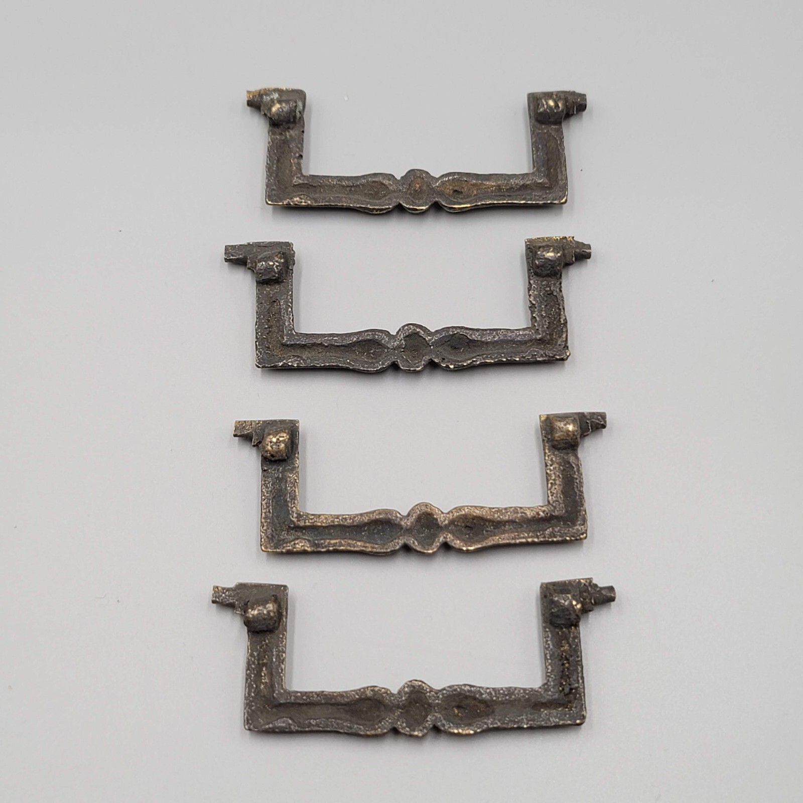 Vtg Leaf Brass Bail Drop Drawer Pull Hardware Set of 4 Reclaimed Part 3″